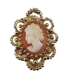 14 Karat Yellow Gold Cameo Ring Size 5.5 #18973
